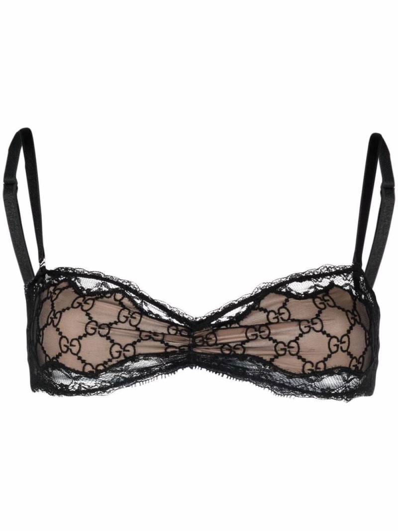 Gucci GG embroidered bra - Black von Gucci