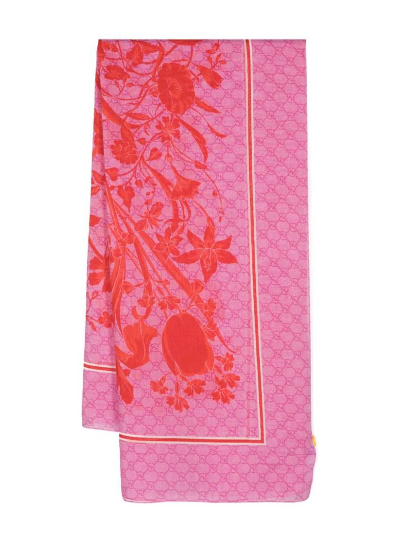 Gucci GG floral-print scarf - Pink von Gucci