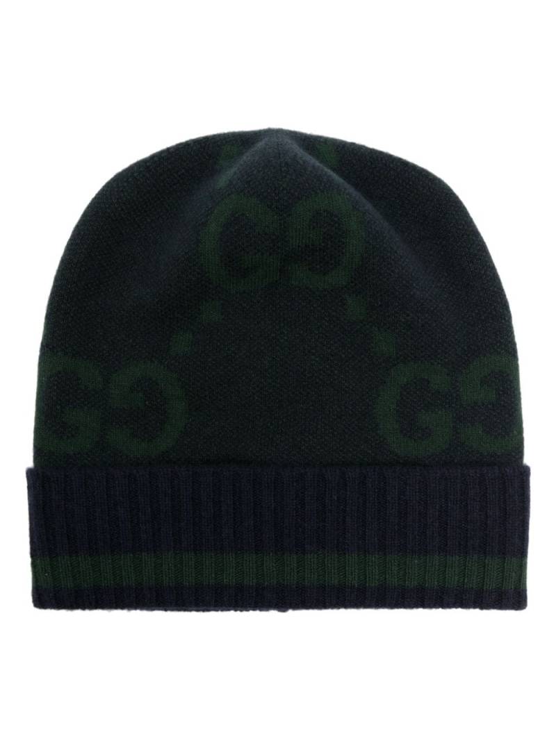 Gucci GG-intarsia cashmere beanie - Blue von Gucci