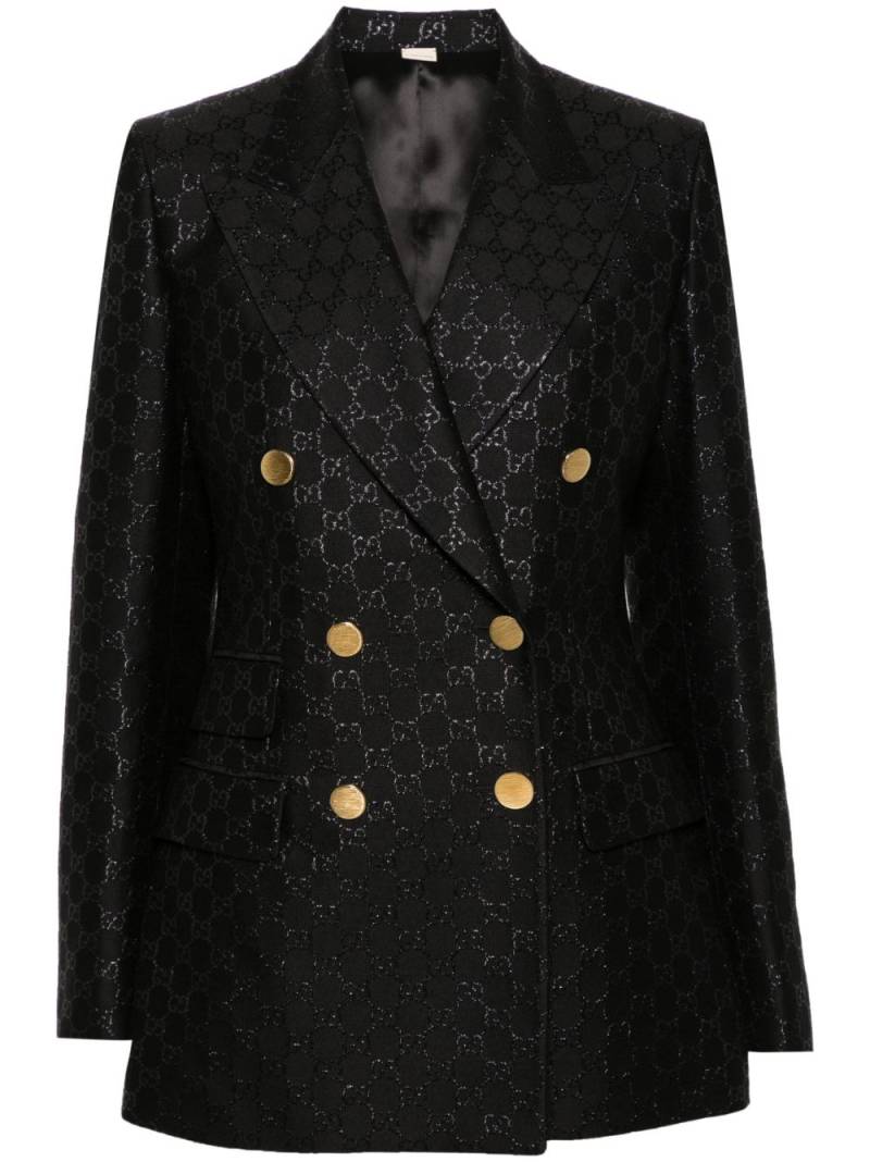 Gucci GG-lamé double-breasted blazer - Black von Gucci