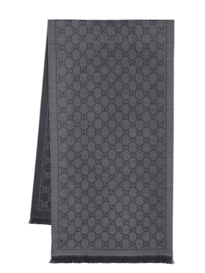 Gucci GG-jacquard wool scarf - Grey von Gucci