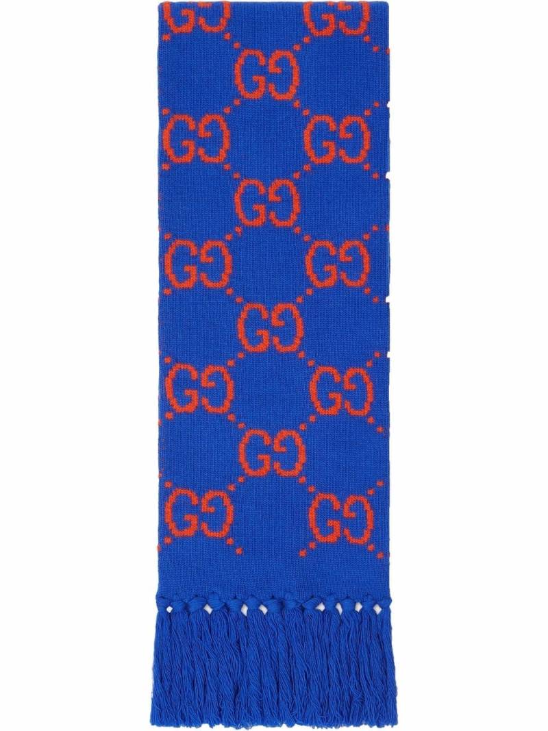 Gucci GG jacquard pattern scarf - Blue von Gucci