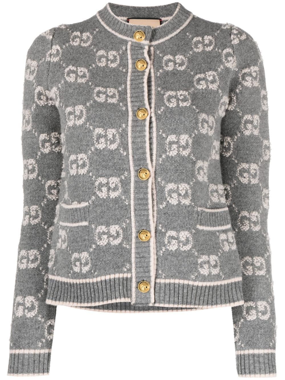 Gucci GG jacquard wool bouclé cardigan - Grey von Gucci