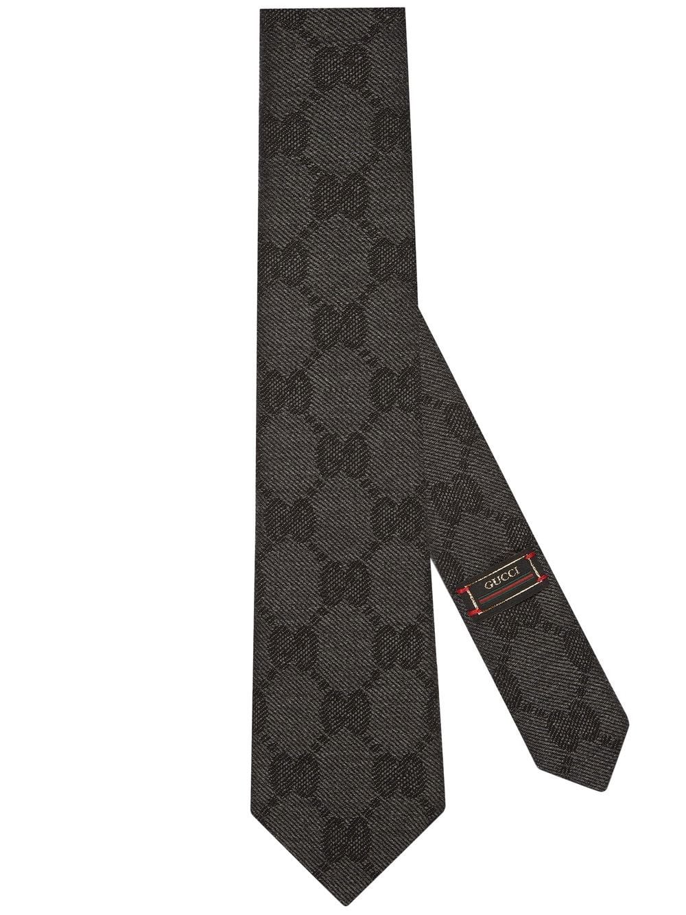 Gucci GG jacquard wool tie - Black von Gucci