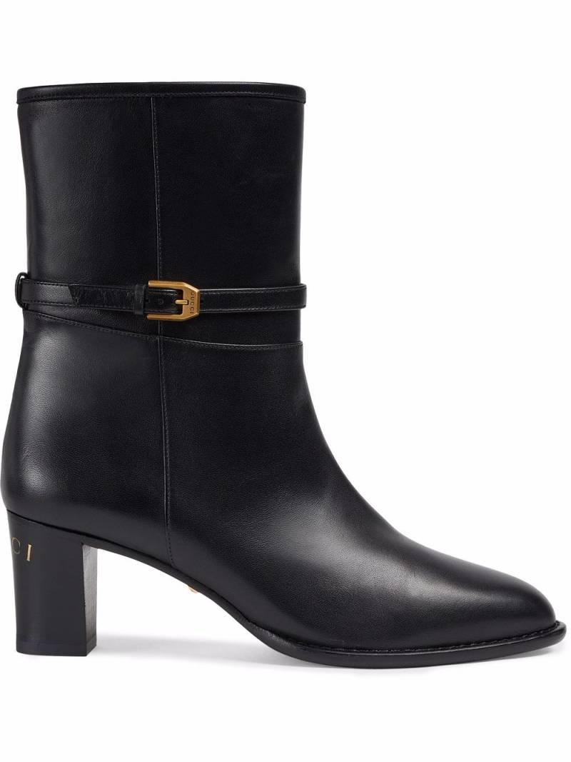 Gucci GG leather boots - Black von Gucci