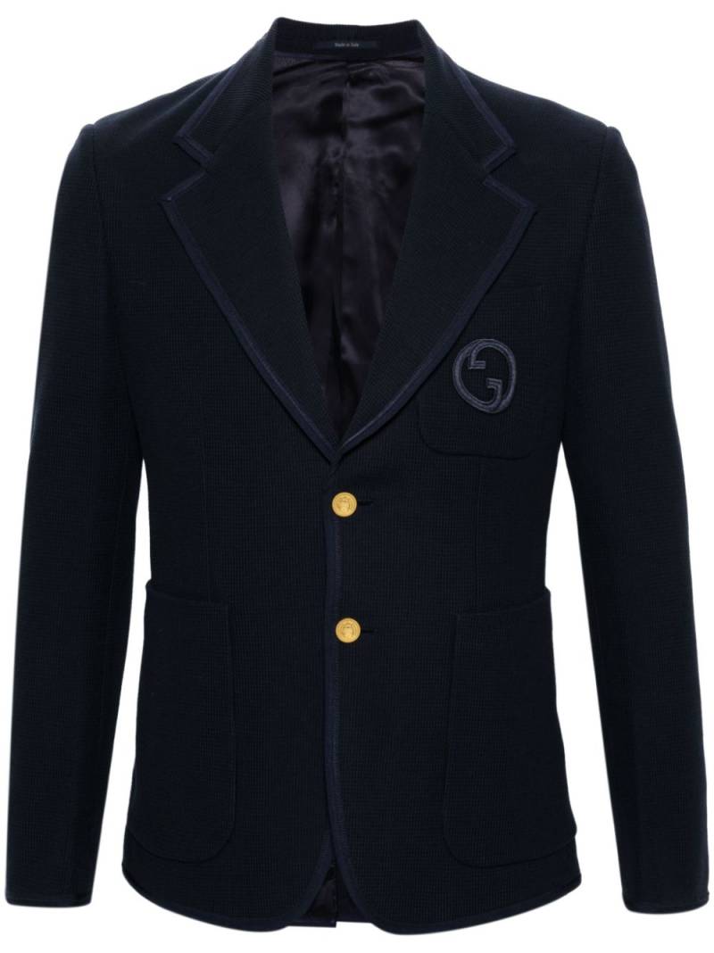 Gucci Interlocking G-patch cotton blazer - Blue von Gucci