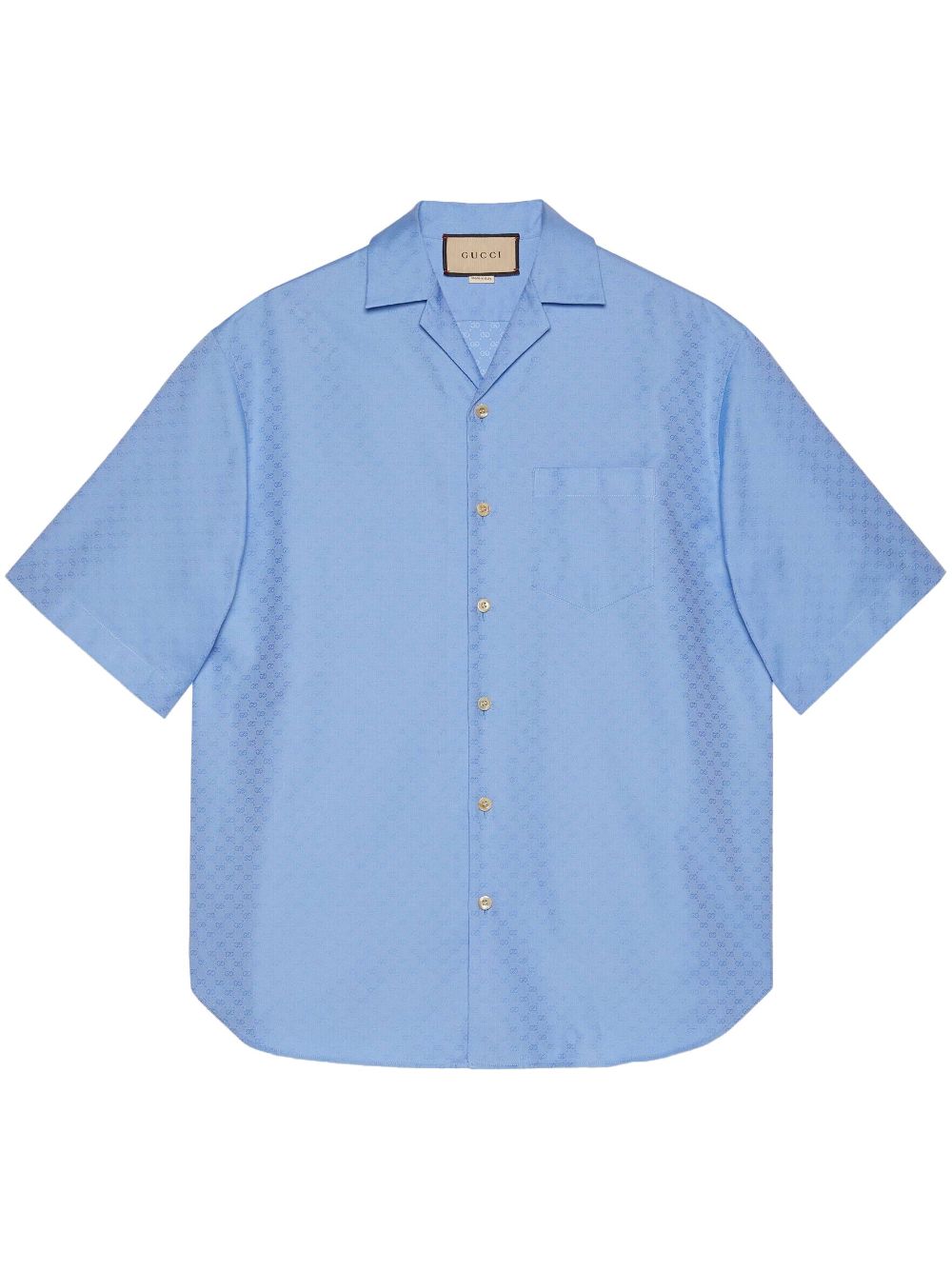 Gucci GG logo-pattern cotton shirt - Blue von Gucci