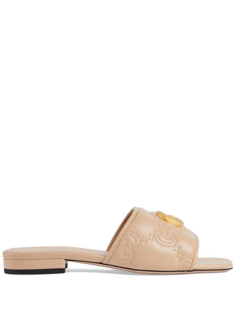 Gucci GG matelassé slide sandals - Neutrals von Gucci