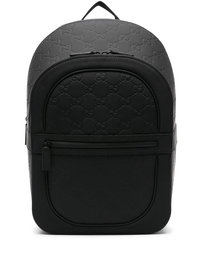 Gucci GG leather backpack - Black von Gucci