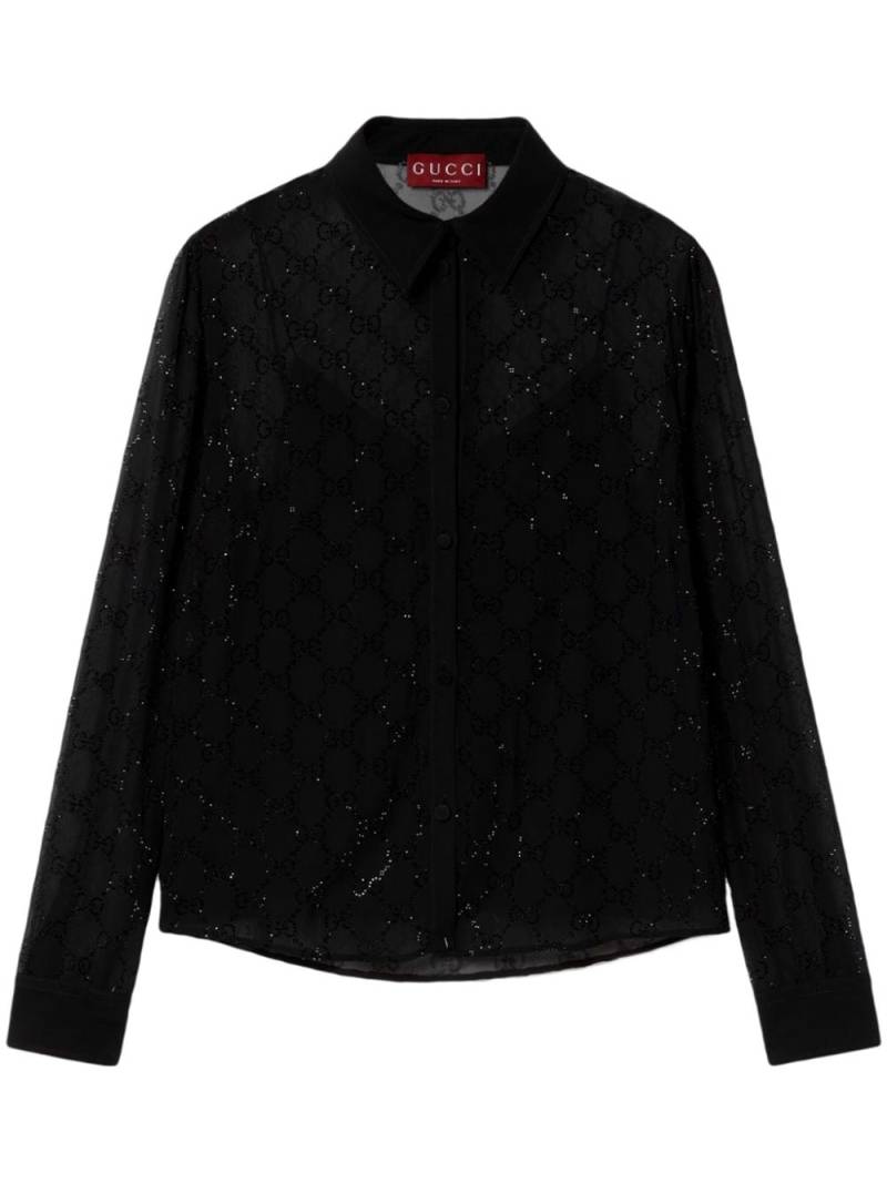 Gucci GG monogram sequinned shirt - Black von Gucci