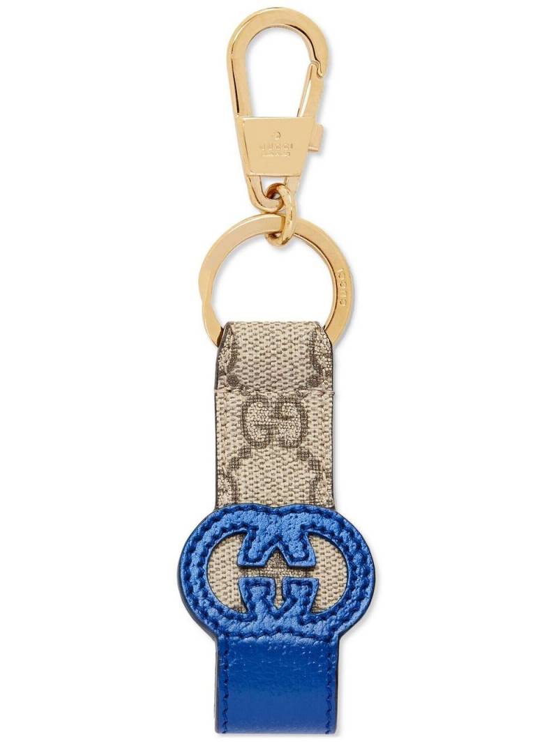 Gucci GG-patch leather keyring - Neutrals von Gucci