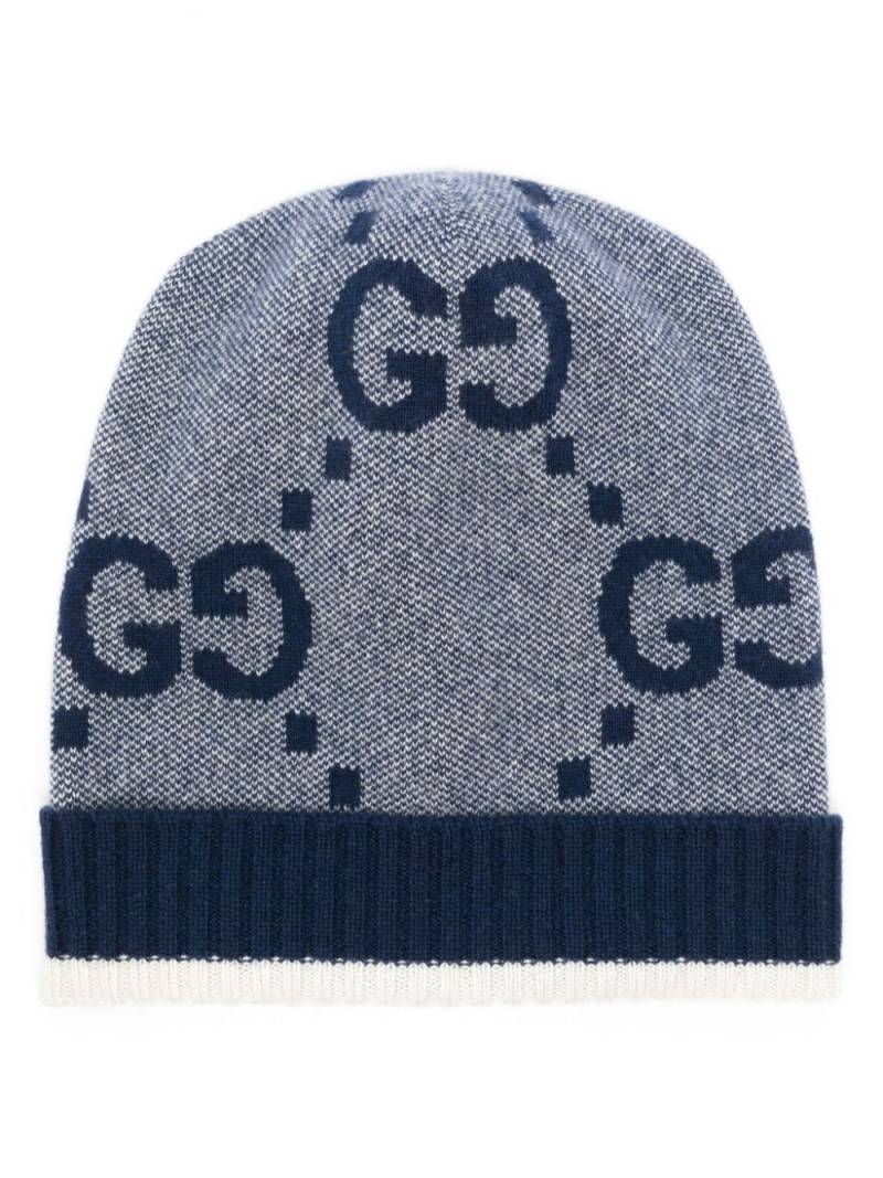 Gucci GG Supreme cashmere beanie - Blue von Gucci