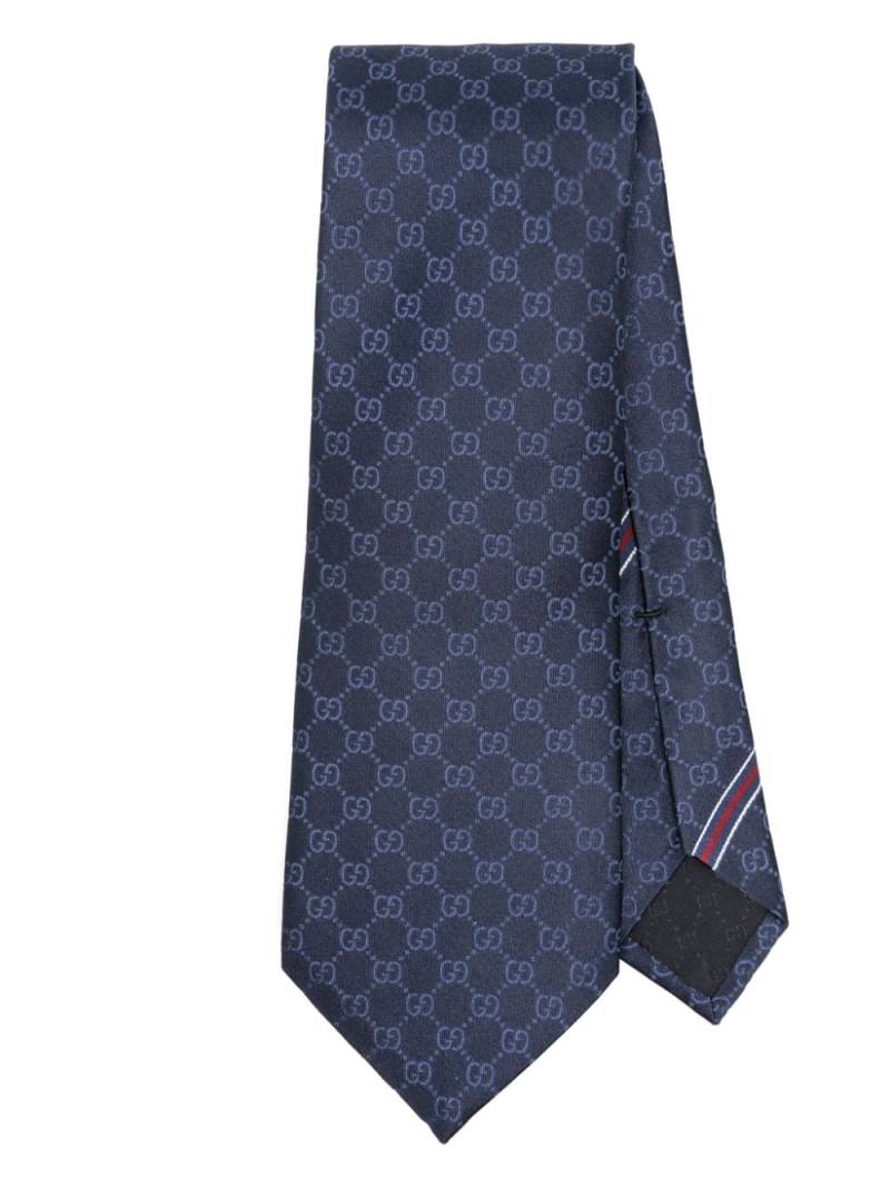 Gucci GG-pattern silk tie - Blue von Gucci