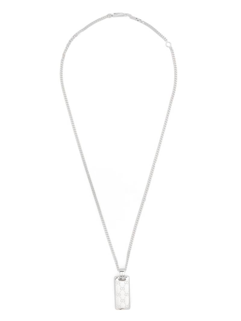 Gucci GG-patterned pendant necklace - Silver von Gucci