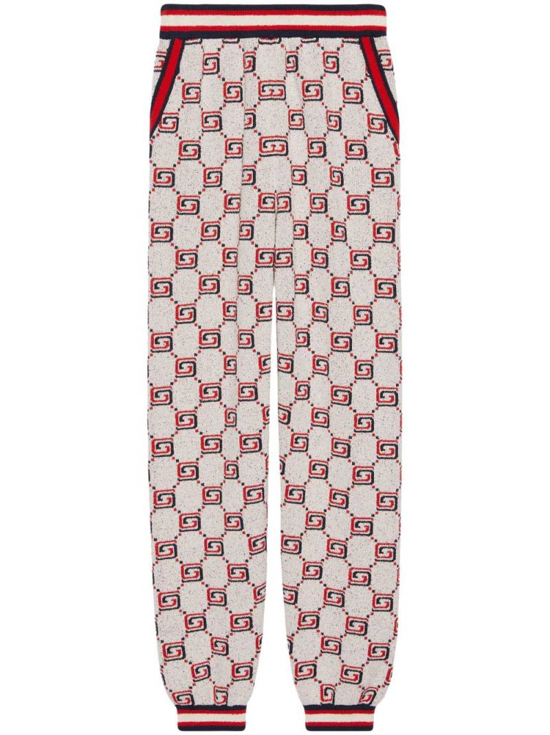 Gucci GG-print cotton jacquard pants - White von Gucci