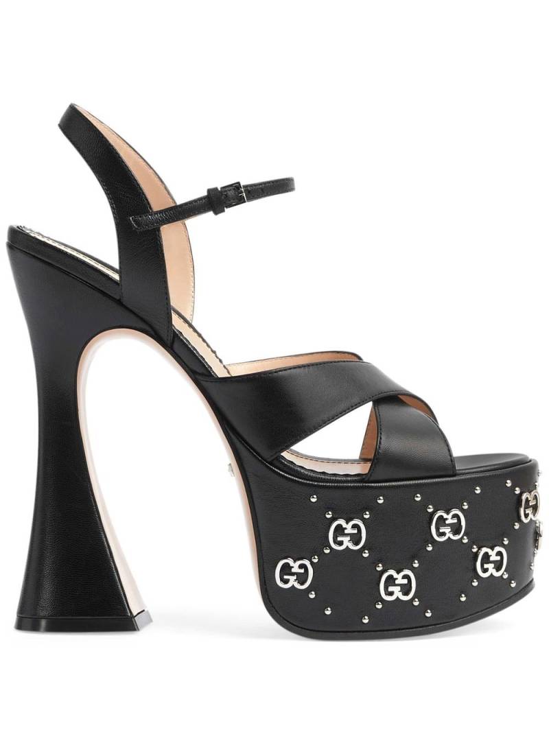 Gucci GG stud-detailed platform sandals - Black von Gucci