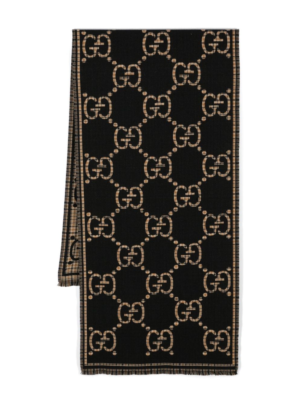 Gucci GG-jacquard wool scarf - Black von Gucci