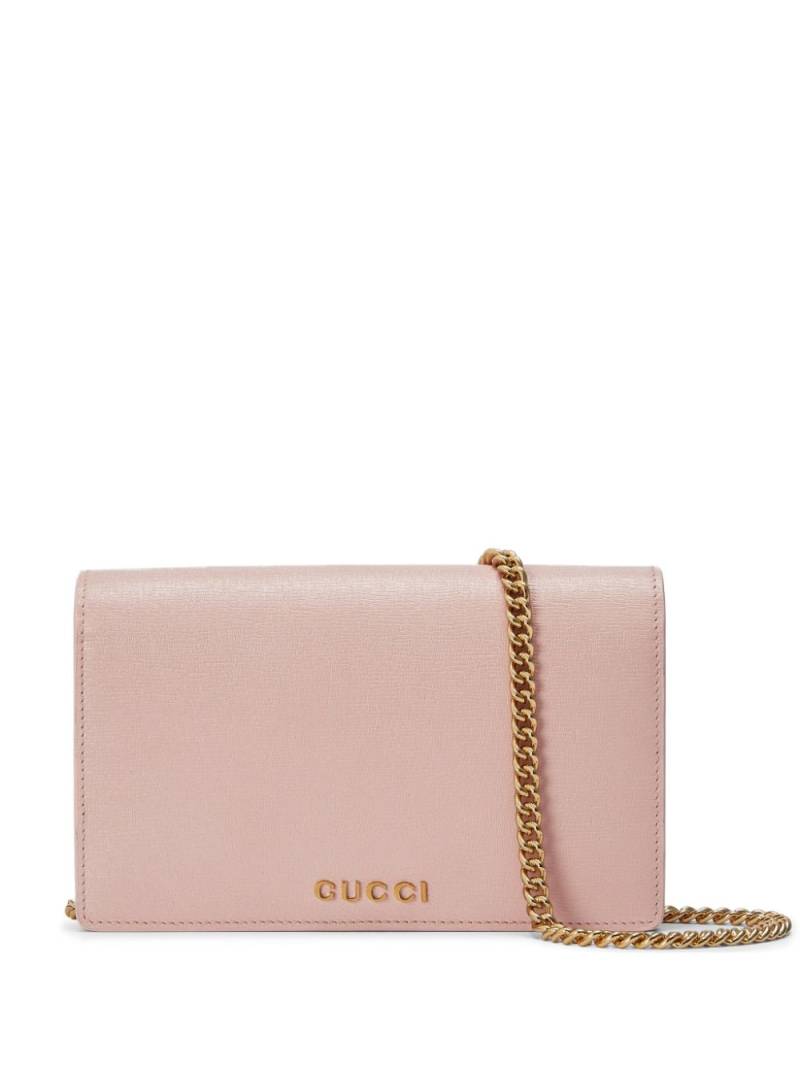 Gucci Gucci Script leather wallet-on-chain - Pink von Gucci