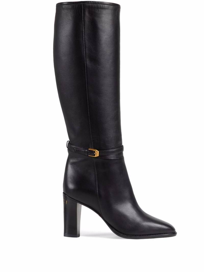 Gucci Gucci print knee-length boots - Black von Gucci