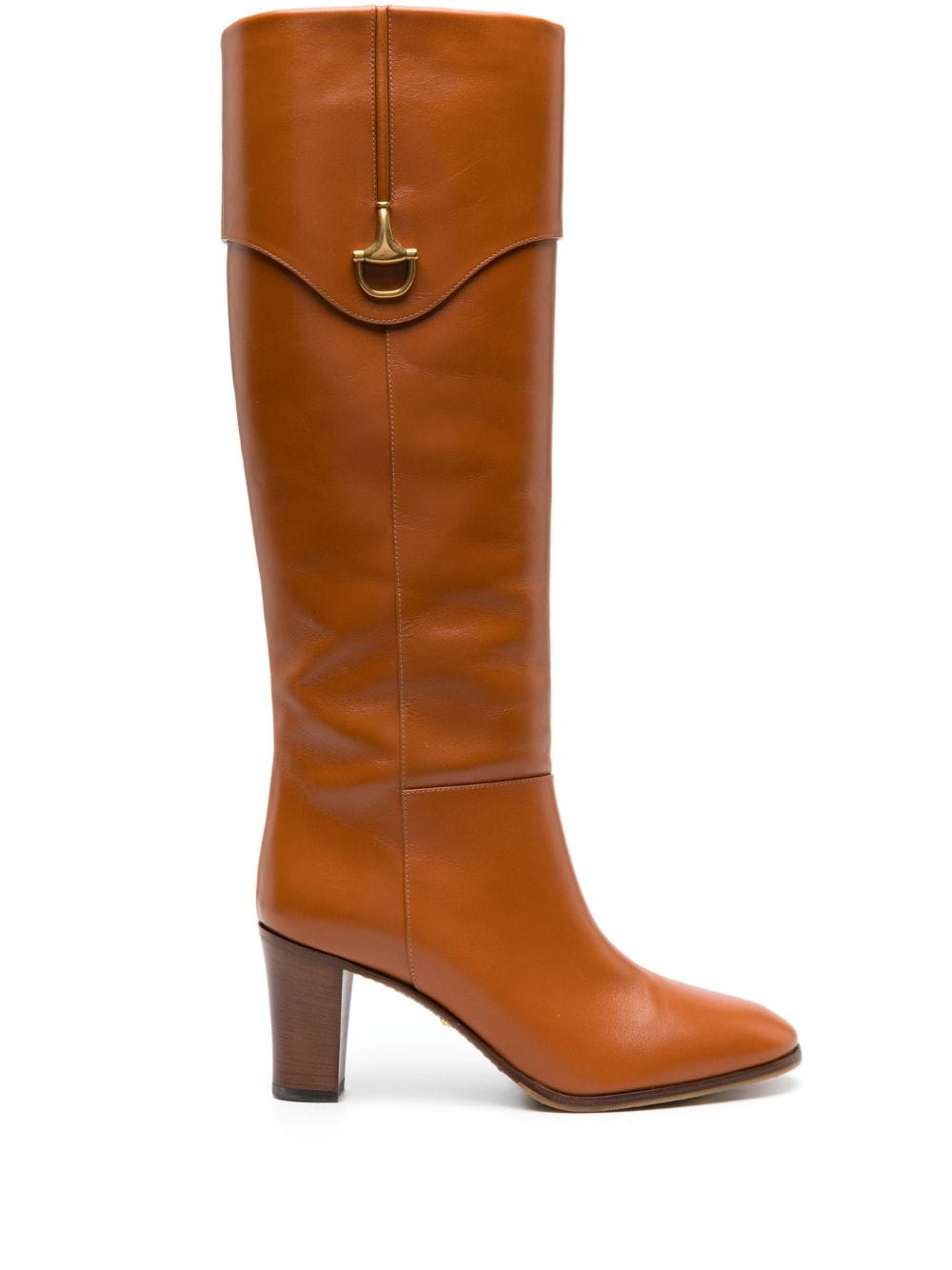 Gucci Half Horsebit leather boots - Orange von Gucci