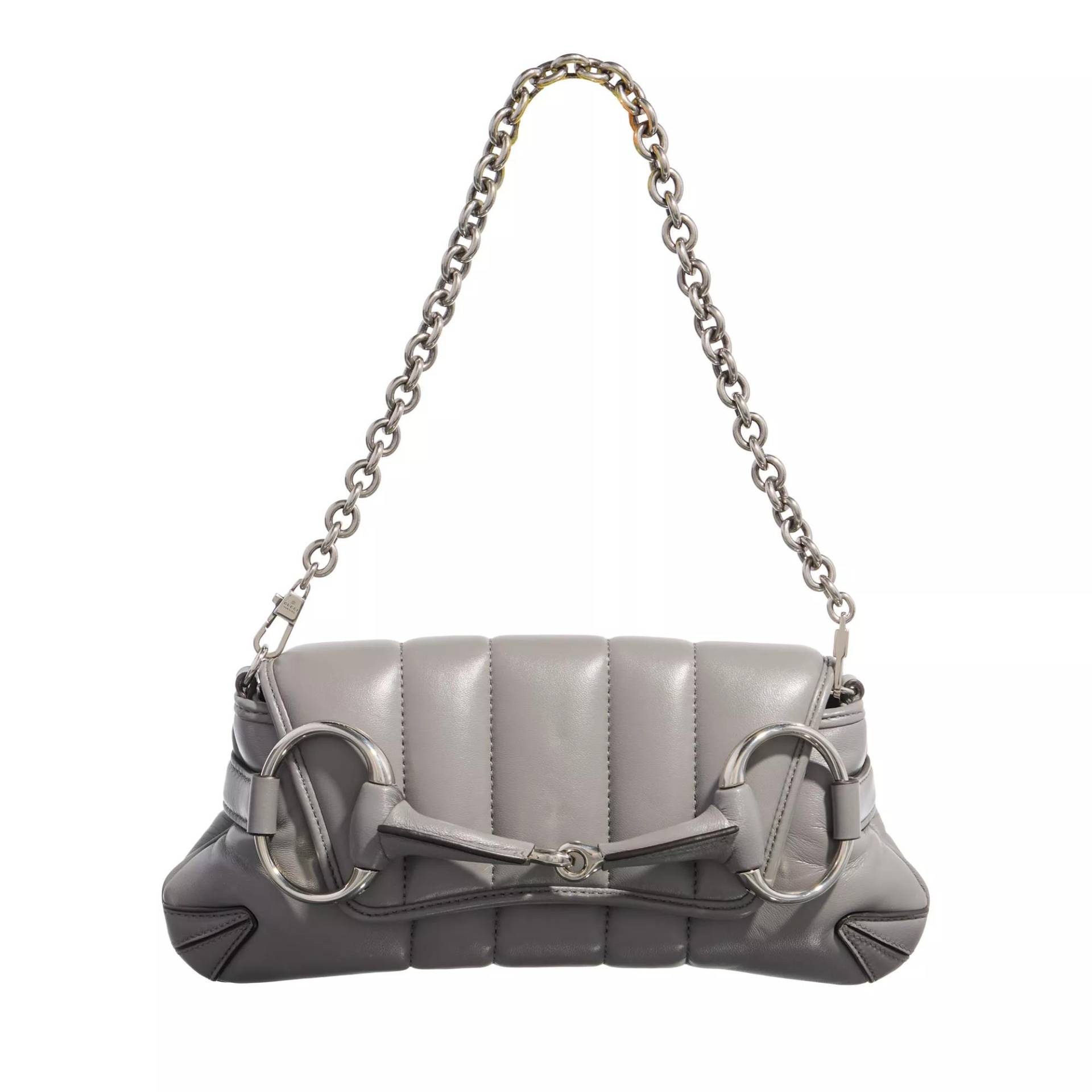 Gucci Handtasche - Horsebit Chain Small Shoulder Bag - Gr. unisize - in Grau - für Damen von Gucci