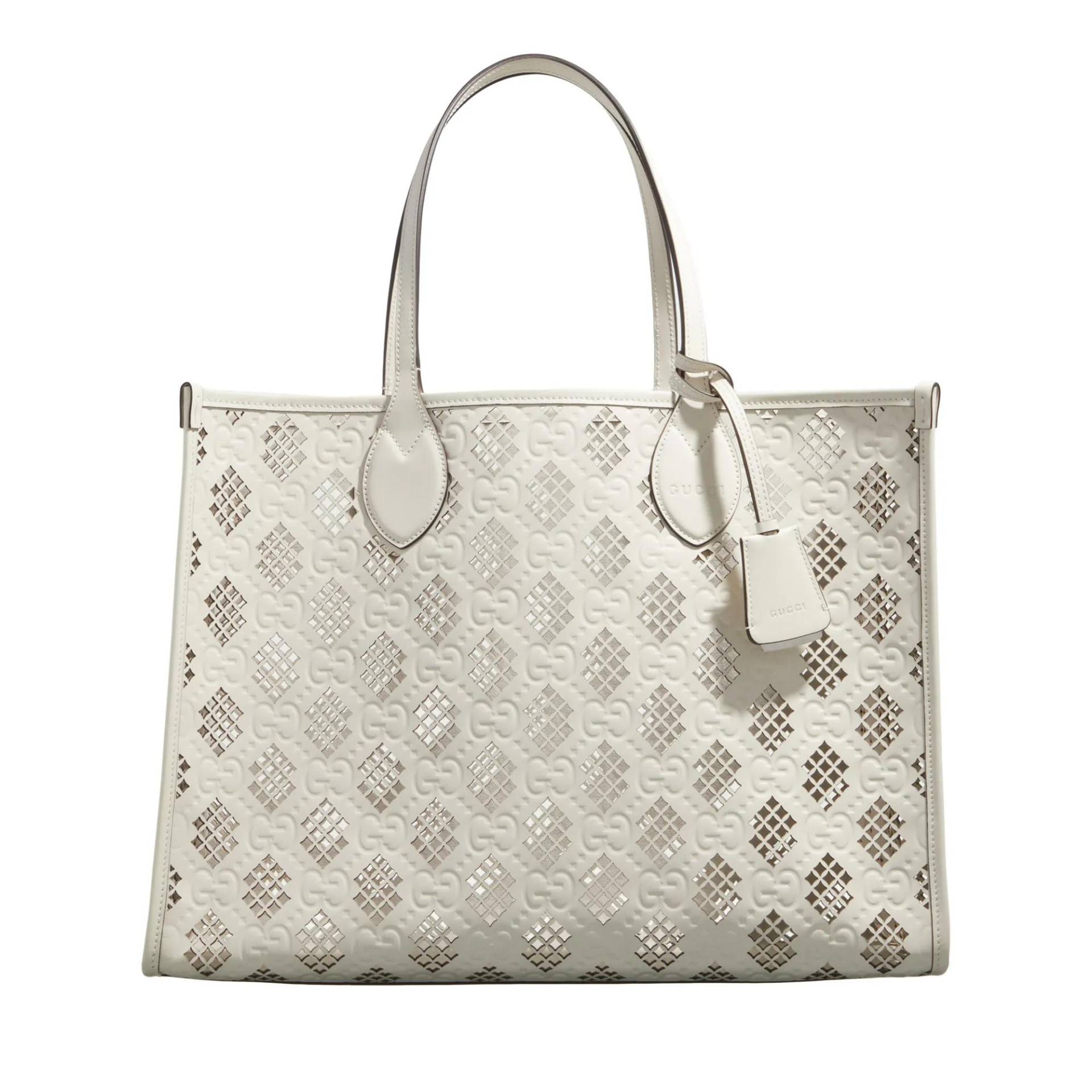 Gucci Henkeltasche - Laser Cut Gg Leather Tote Bag - Gr. unisize - in Creme - für Damen von Gucci