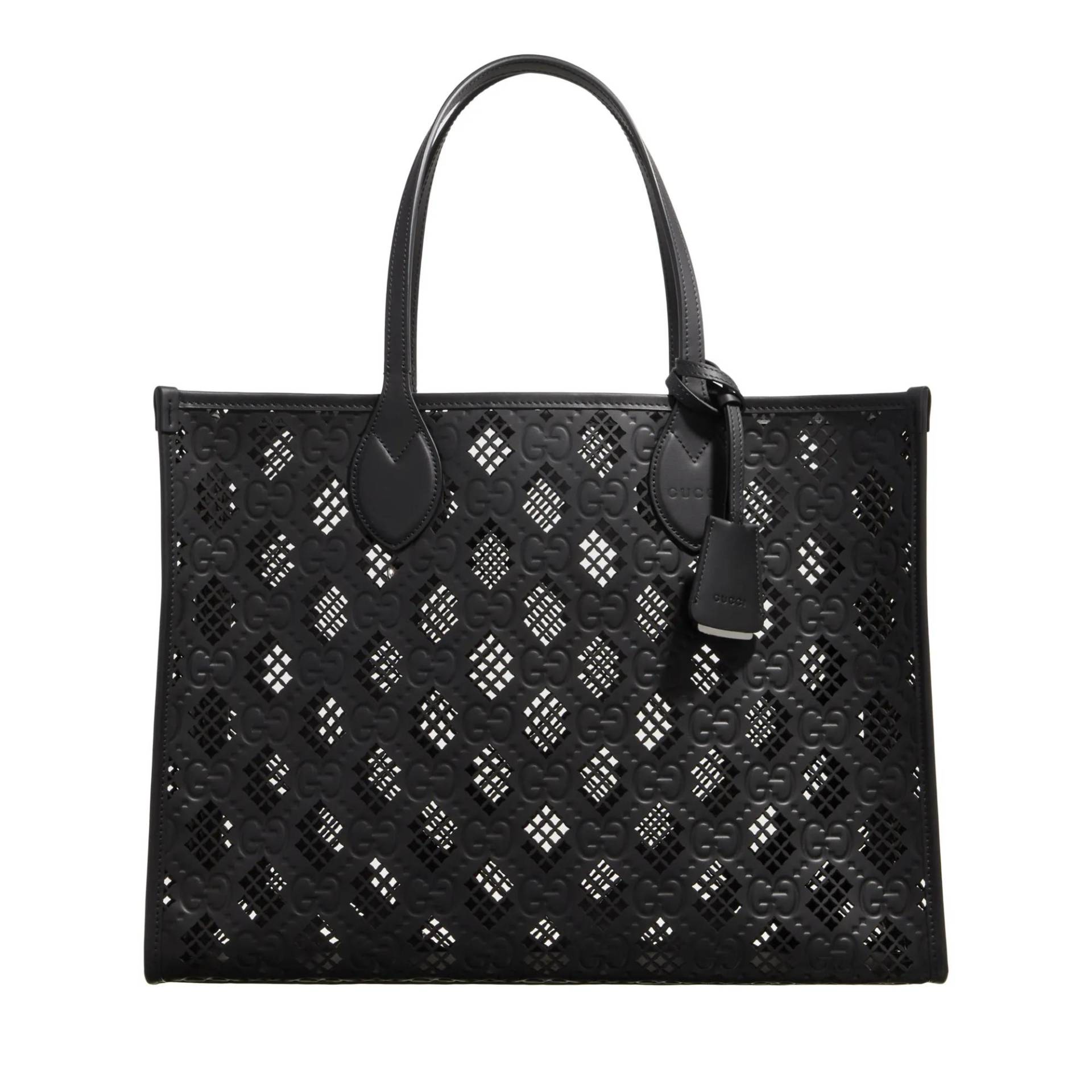 Gucci Henkeltasche - Laser Cut Gg Leather Tote Bag - Gr. unisize - in Schwarz - für Damen von Gucci