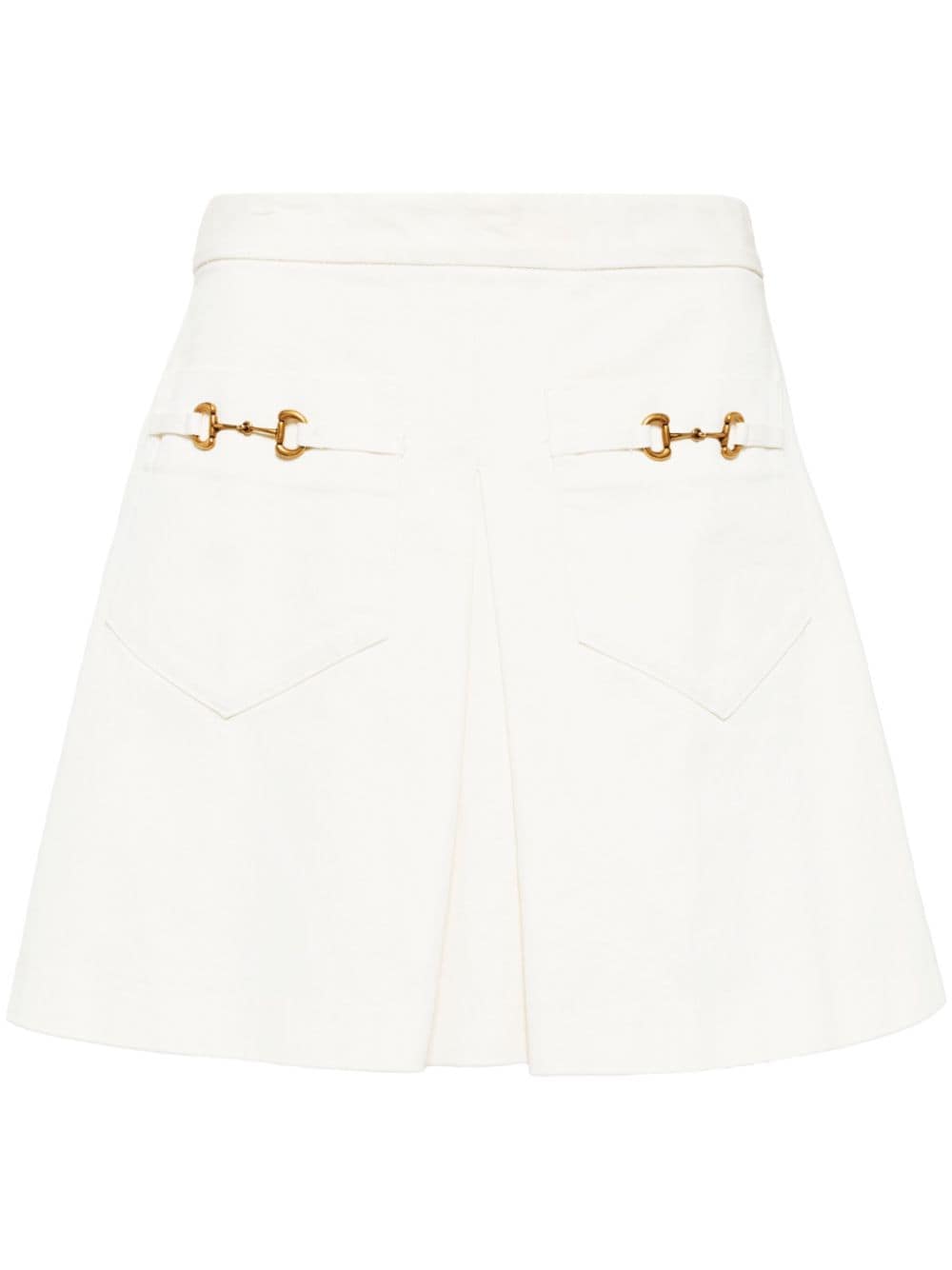 Gucci Horsebit cotton skorts - White von Gucci