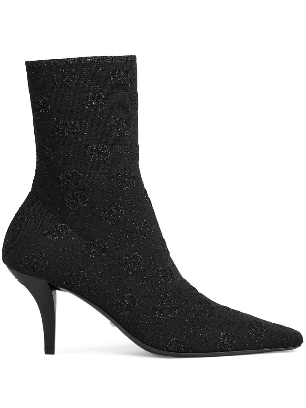 Gucci Interlocking-G 75mm knitted ankle boots - Black von Gucci