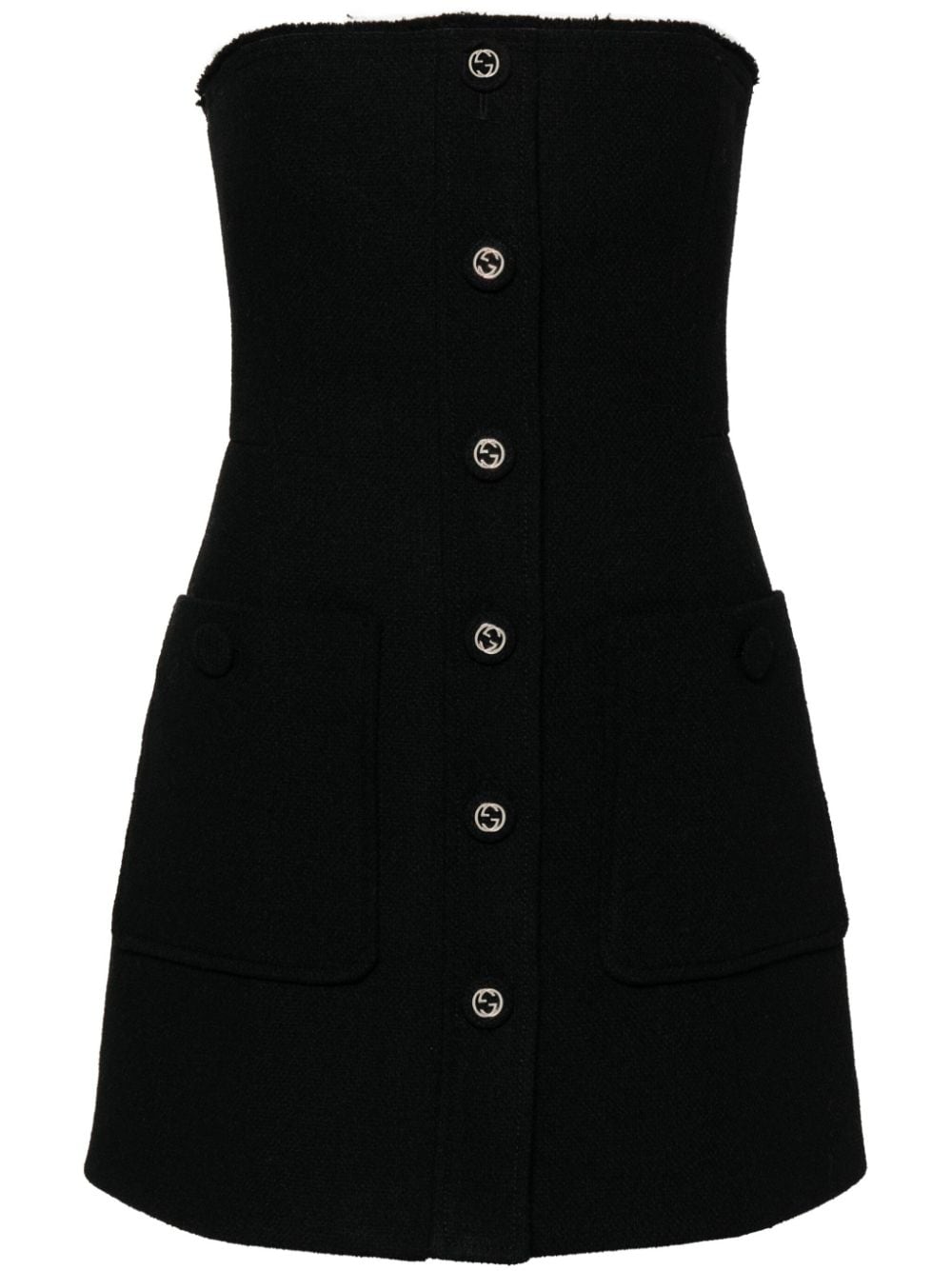 Gucci Interlocking-G-buttons mini dress - Black von Gucci