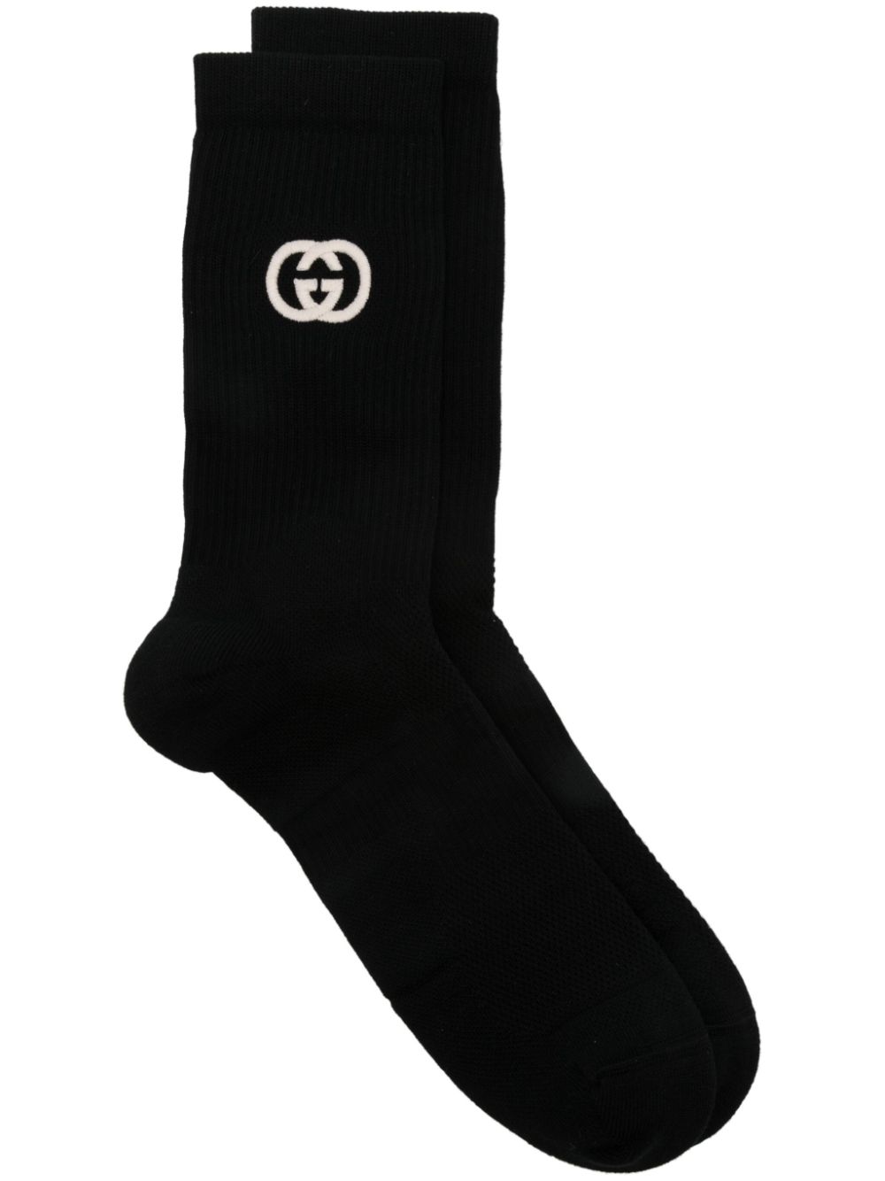 Gucci Interlocking G-embroidered socks - Black von Gucci