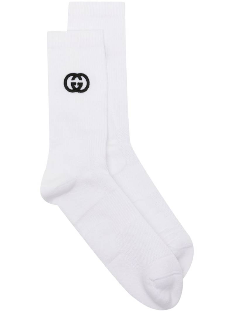 Gucci Interlocking-G cotton ankle socks - White von Gucci