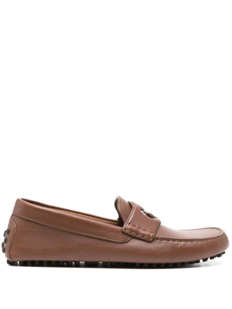 Gucci Interlocking G leather shoes - Brown von Gucci