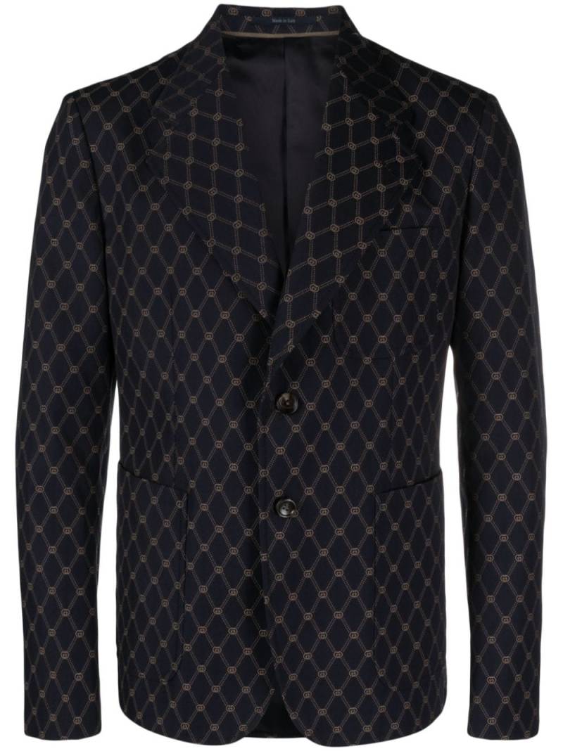 Gucci Interlocking G-jacquard wool blazer - Blue von Gucci