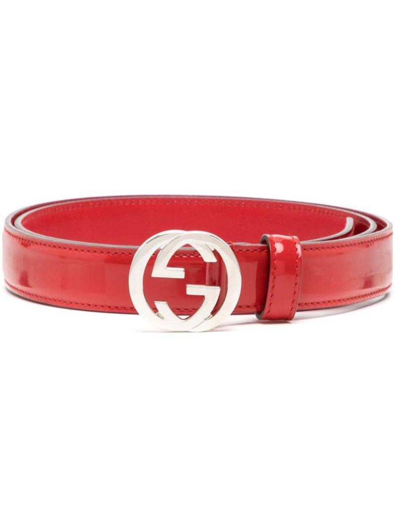 Gucci Interlocking-G leather belt - Red von Gucci