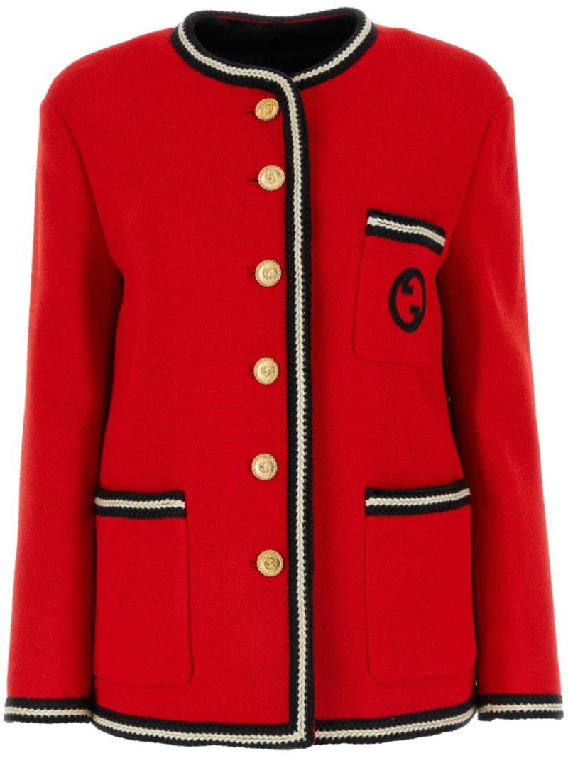 Gucci Interlocking G logo tweed jacket - Red von Gucci