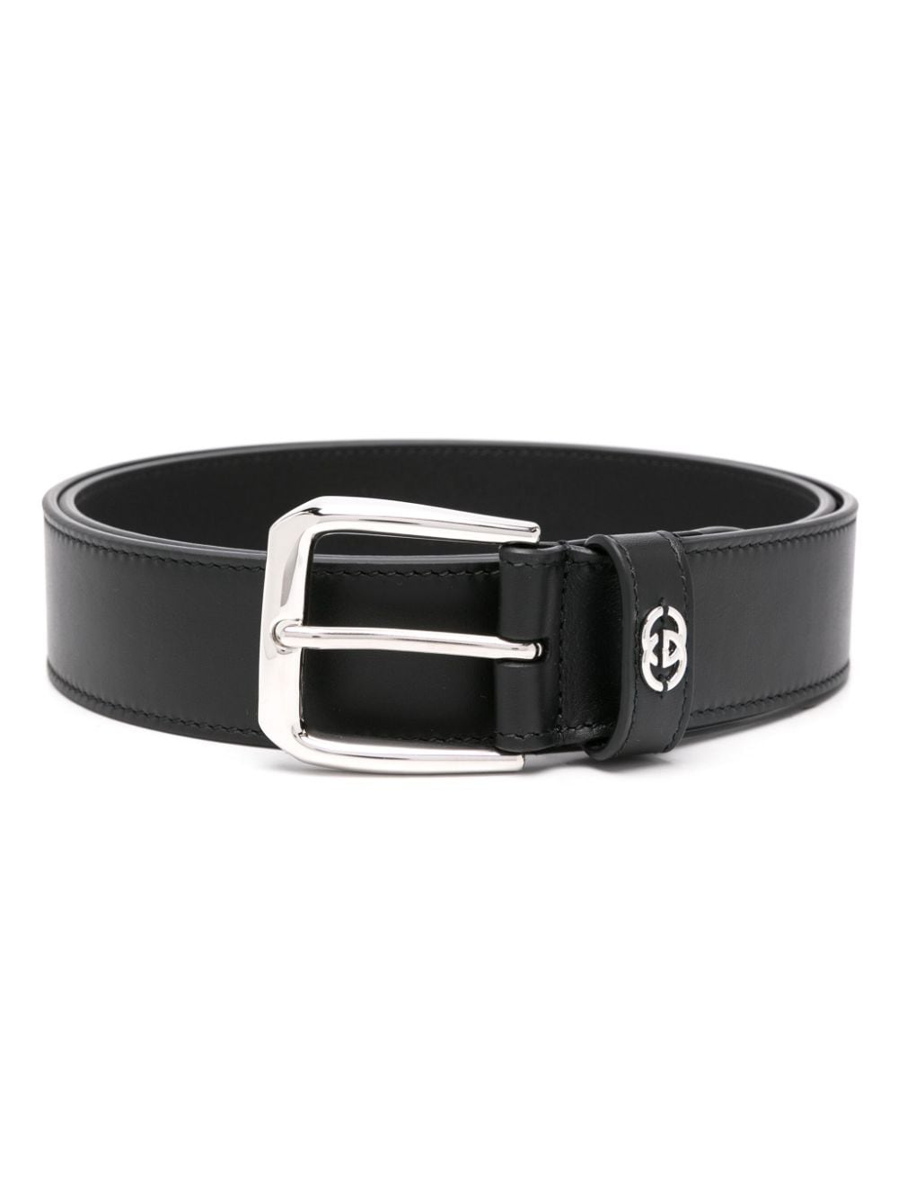 Gucci Interlocking G-plaque leather belt - Black von Gucci