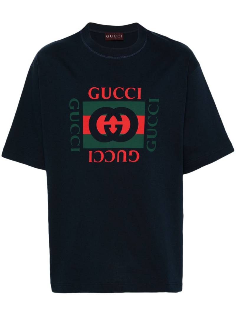 Gucci Interlocking G-print cotton T-shirt - Blue von Gucci