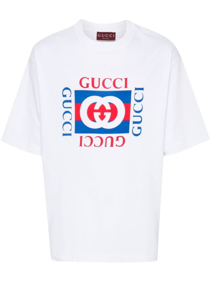 Gucci Interlocking G-print cotton T-shirt - White von Gucci