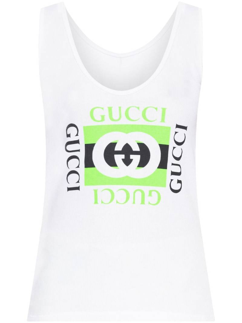 Gucci Interlocking G-print cotton tank top - White von Gucci