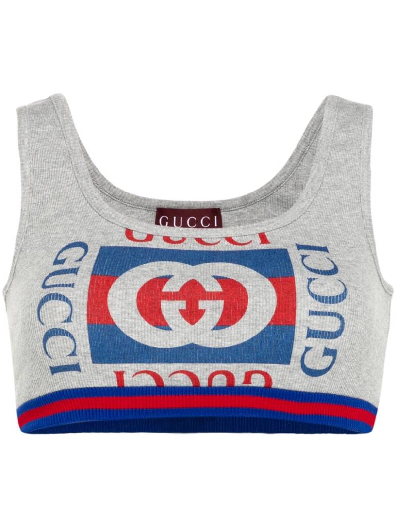 Gucci Interlocking G-print crop top - Grey von Gucci