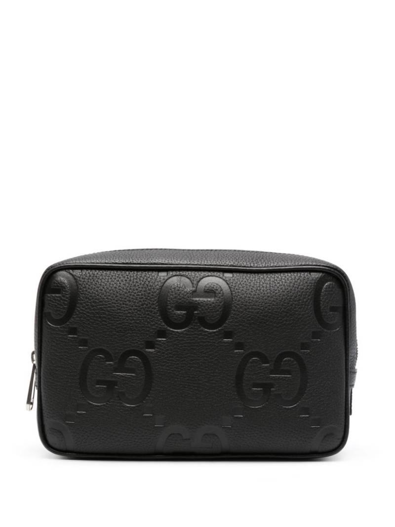 Gucci Jumbo GG leather wash bag - Black von Gucci