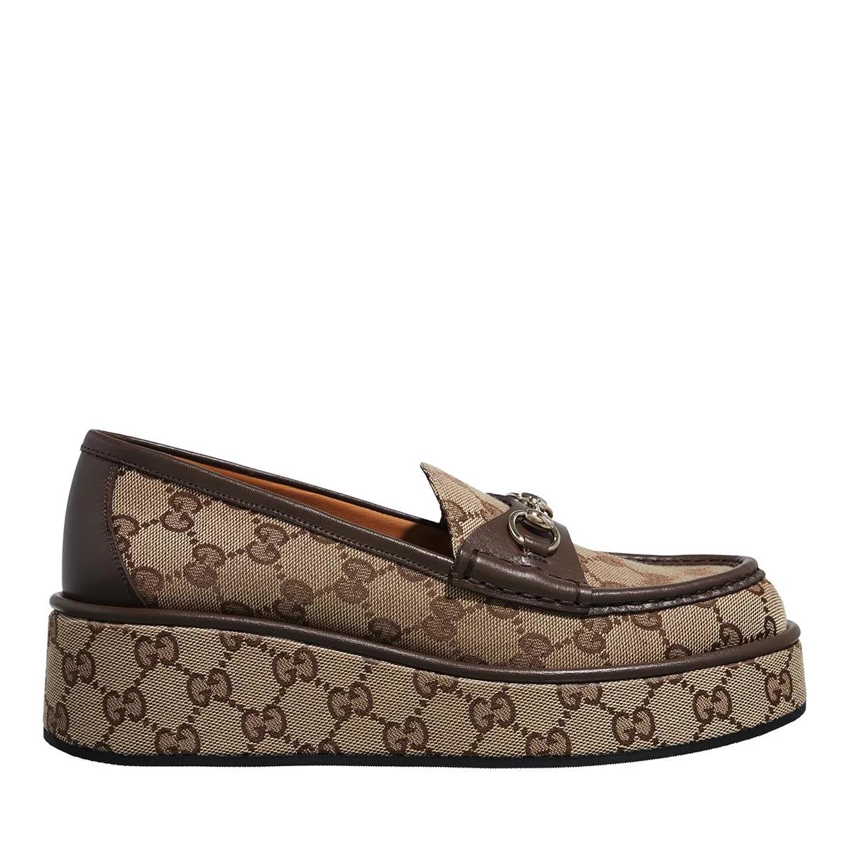 Gucci Loafer - Horsebit Wedge Loafers - Gr. 37,5 (EU) - in Beige - für Damen von Gucci