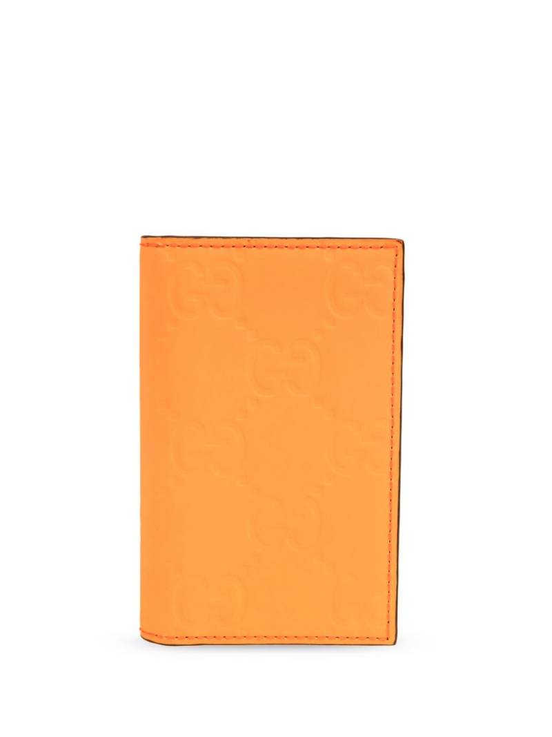 Gucci Logo jacquard card holder - Orange von Gucci