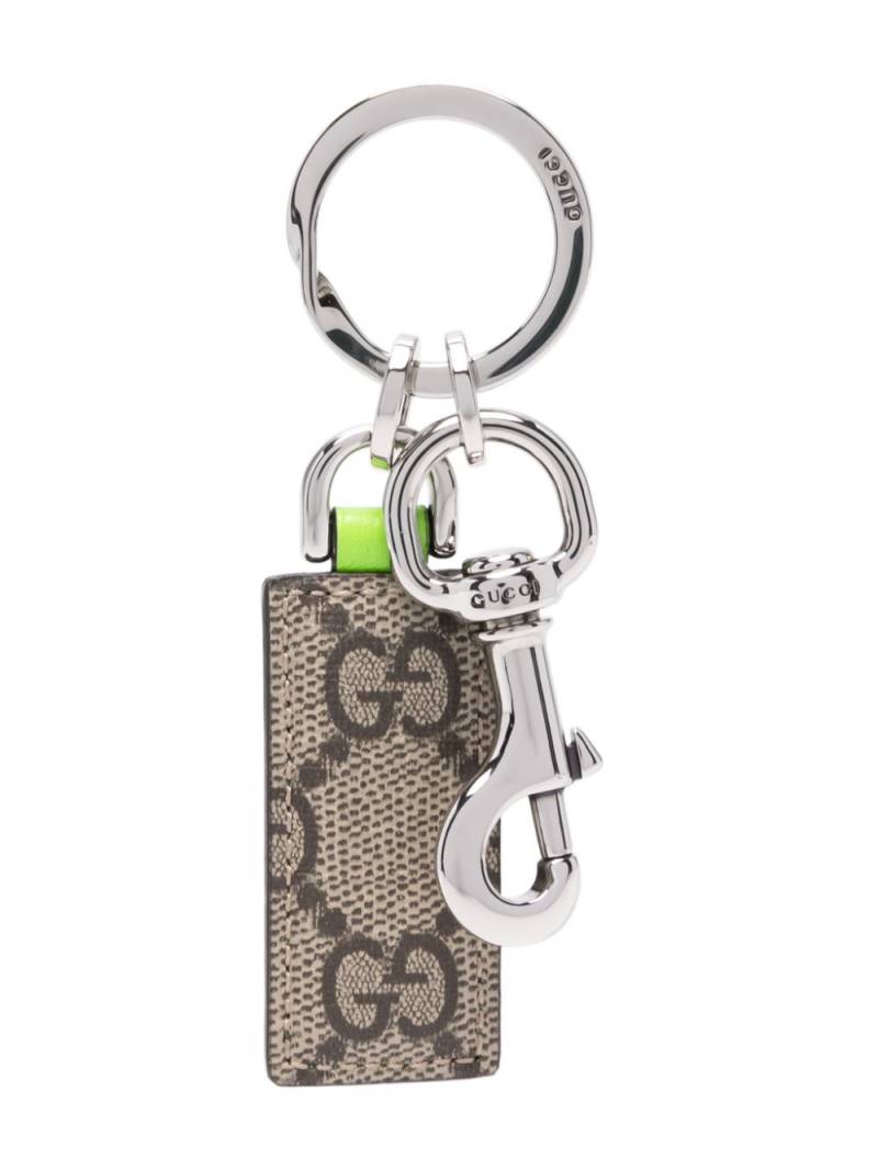 Gucci Ophidia leather keychain - Brown von Gucci