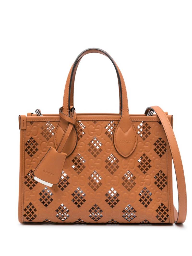 Gucci Ophidia leather tote bag - Brown von Gucci