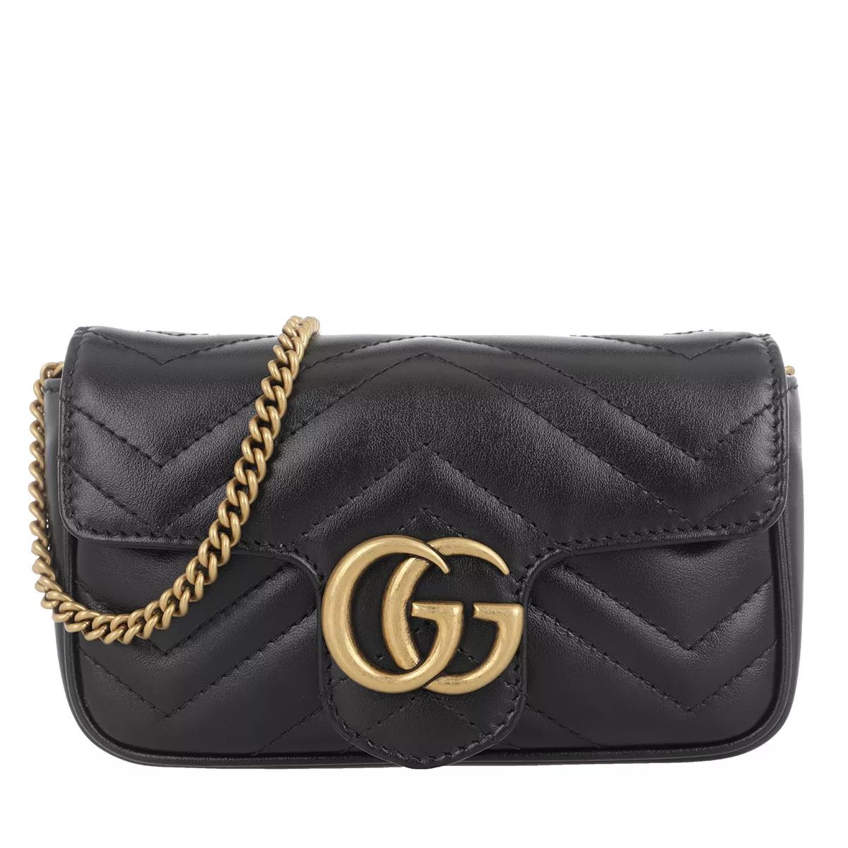 Gucci Schultertasche - GG Matelassé Marmont Mini Crossbody Bag Leather - Gr. unisize - in Schwarz - für Damen von Gucci