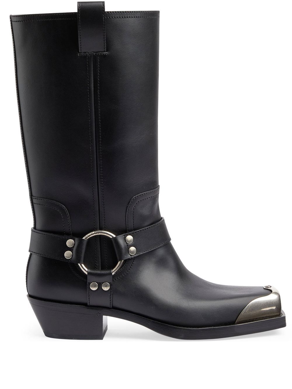 Gucci harness detail leather boots - Black von Gucci