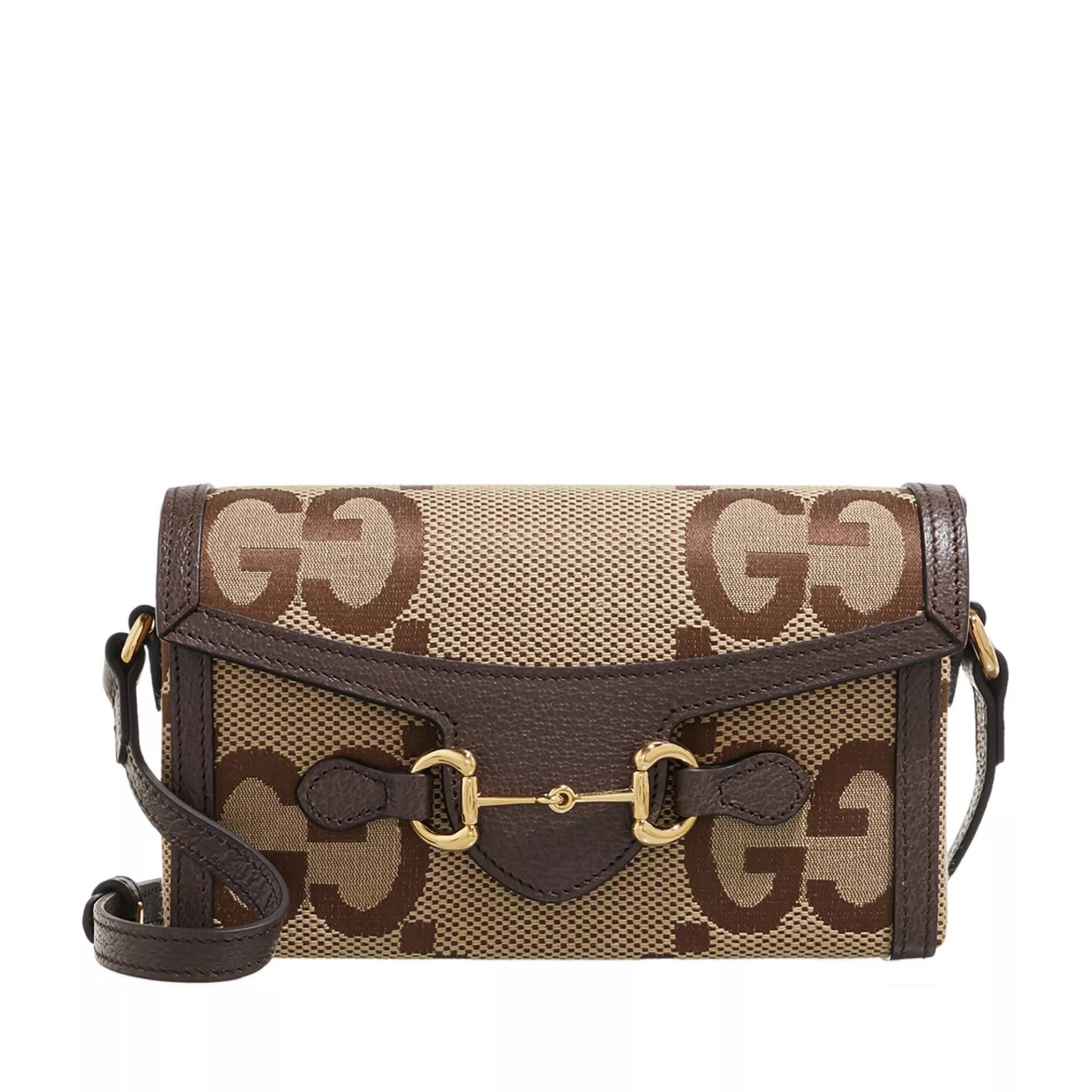 Gucci Umhängetasche - Mini Horsebit 1955 Jumbo GG Crossbody Bag - Gr. unisize - in Beige - für Damen von Gucci