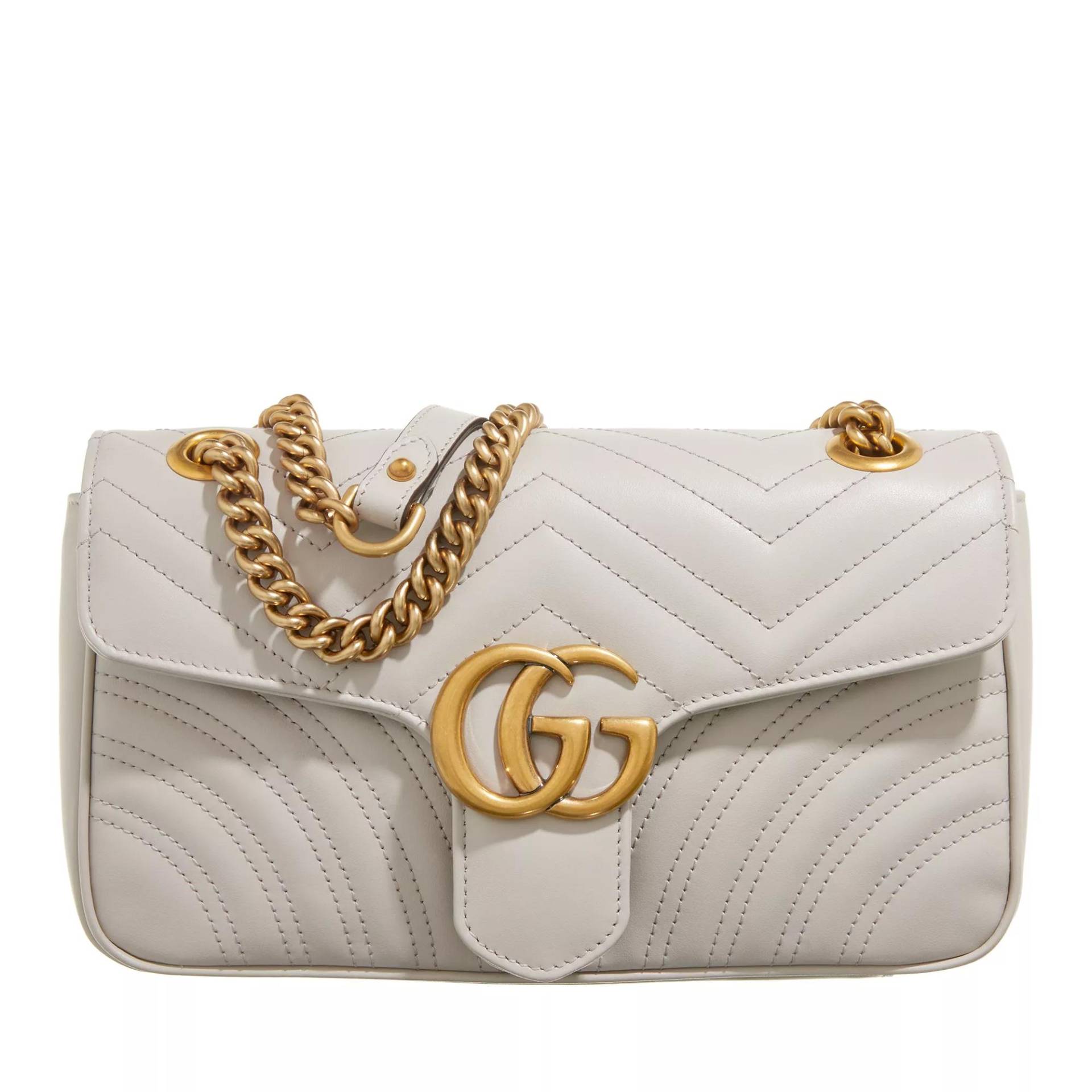 Gucci Umhängetasche - Small GG Marmont Shoulder Bag Matelassé Leather - Gr. unisize - in Grau - für Damen von Gucci